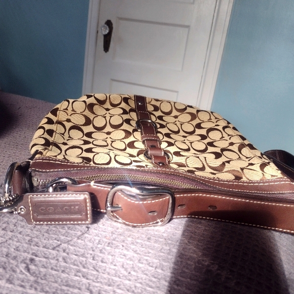 Coach Chelsea Signature Brown Canvas Shoulder Tote Bag Purse - Picture 8 of 12